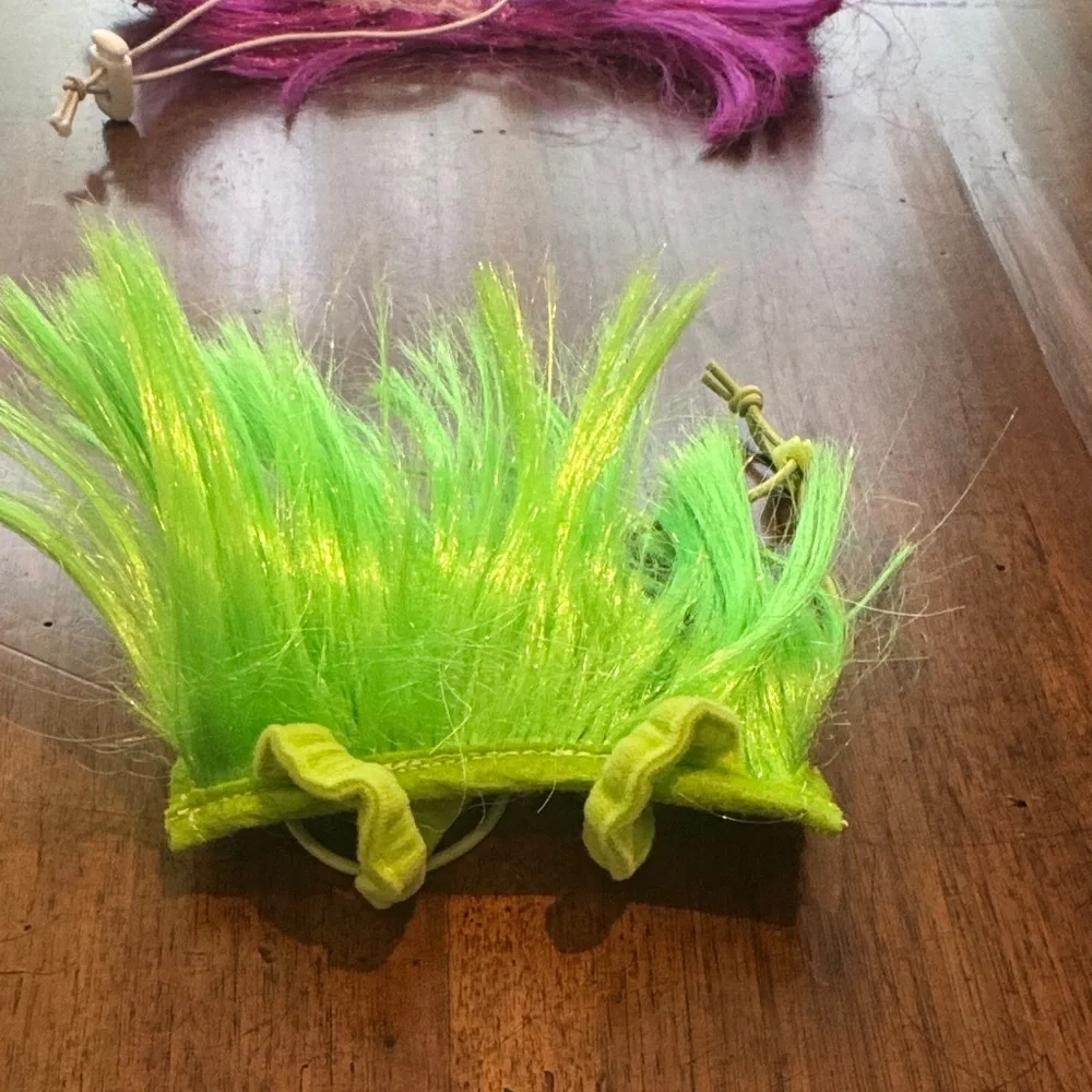 Pink and Green Halloween Dog Wigs